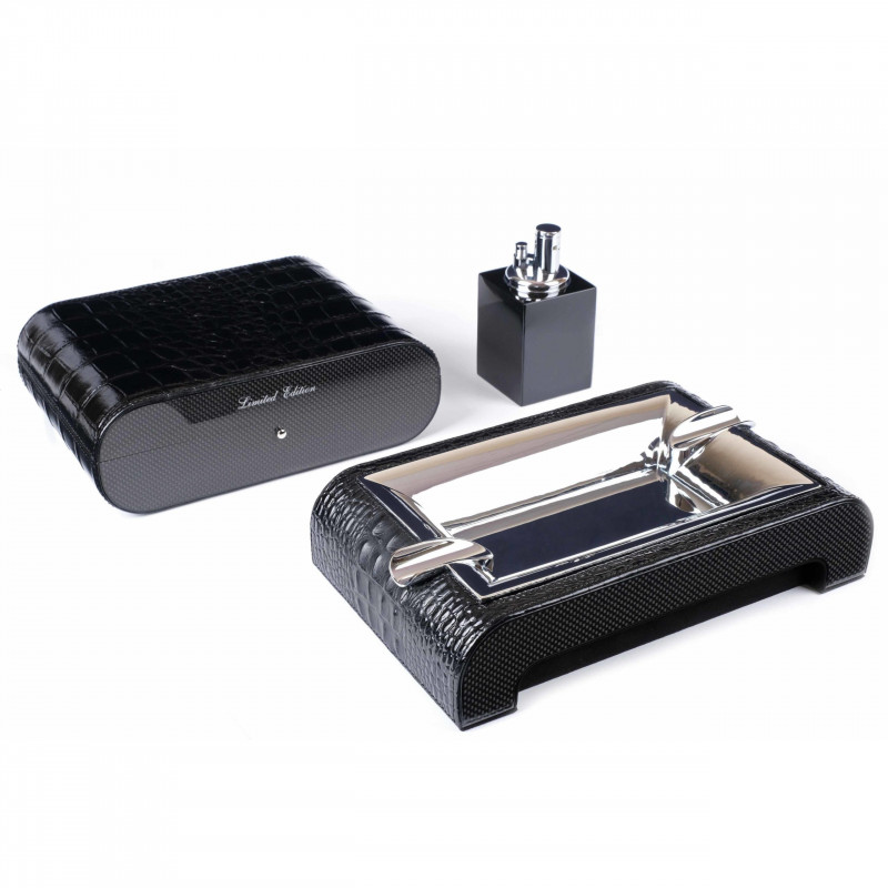 Набор сигарных аксессуаров Gentili SET-SV10-Croco-Black - фото 2