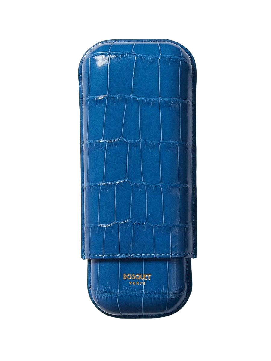 Футляр Bosquet Genuine Blue Crocodile Skin на 2 сигары - фото 3