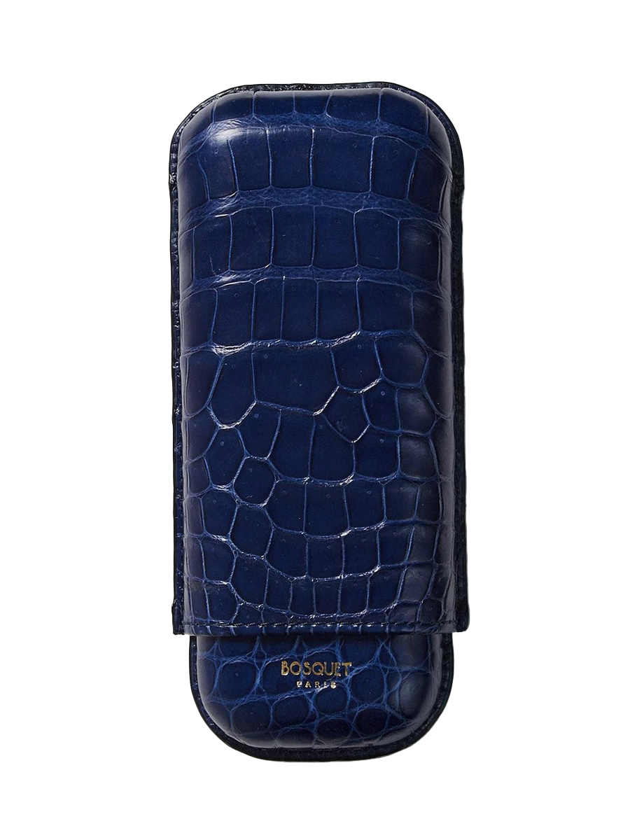 Футляр Bosquet Genuine Aquamarine Crocodile Skin на 2 сигары - фото 3