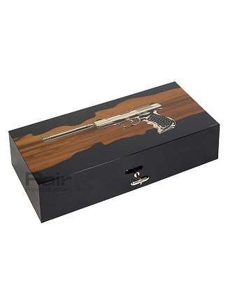 Хьюмидор Elie Bleu Humidor "Gun Thriller" Smoked RedGum black 110 сигар