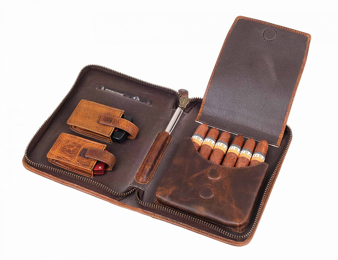 Сумка P&A на 6 сигар C251-Tobacco - фото 11