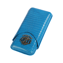 Футляр Teju Leather Case Society Blue на 3 сигары - фото