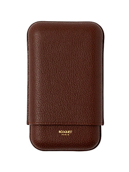 Футляр Bosquet Grained Calf Leather Brown на 3 сигары - фото