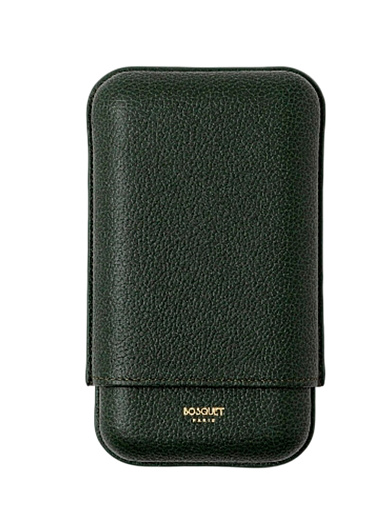 Футляр Bosquet Grained Calf Leather Forest Green на 3 сигары - фото