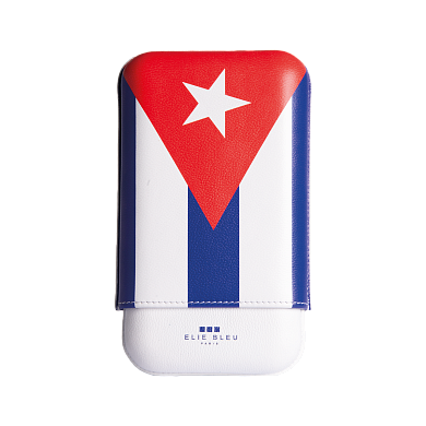 Футляр Elie Bleu "Cuban Flag" Cigar Case - caliber 27 на  3 сигары - фото