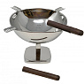 Пепельница Aficionado на 4 сигары Standing & Raised Silver - фото 2