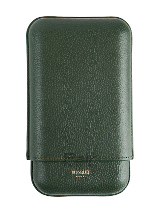 Футляр Bosquet Grained Calf Leather Forest Green на 3 сигары