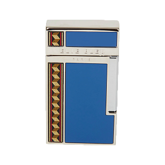 Зажигалка Elie Bleu Pocket Lighter "Diamond Jetflame & Alba Marquetry" Blue