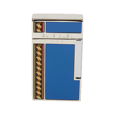 Зажигалка Elie Bleu Pocket Lighter "Diamond Jetflame & Alba Marquetry" Blue - фото