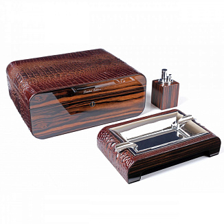 Набор сигарных аксессуаров Gentili SET-SV75-Croco-Dark