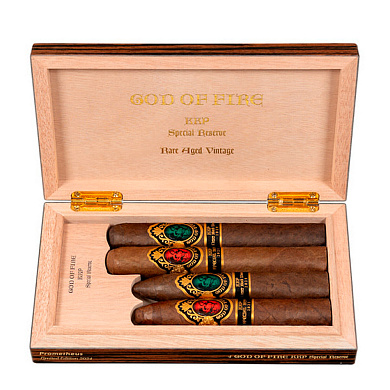 Сигары Arturo Fuente God of Fire KKP Never Back Down Special Reserve Set Macassar Ebony 4 Cigars - фото