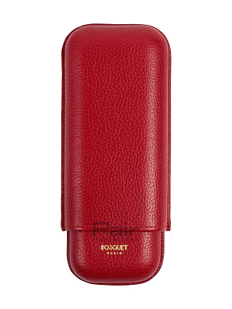 Футляр Bosquet Grained Calf Leather Red на 2 сигары