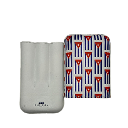 Футляр Elie Bleu "Small Cuban Flag" Cigar Case - caliber 27 на  3 сигары - фото