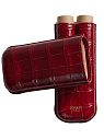 Футляр Bosquet Genuine Cherry deep Red Crocodile Skin на 2 сигары - фото 2