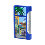 Зажигалка Elie Bleu Pocket Lighter "Carousel" Blue - фото 1