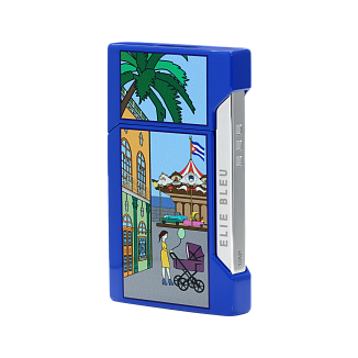 Зажигалка Elie Bleu Pocket Lighter "Carousel" Blue