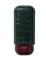 Футляр Bosquet Genuine Dark Green Crocodile Skin на 2 сигары - фото 1