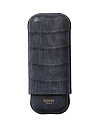 Футляр Bosquet Genuine Dark Gray Crocodile Skin на 2 сигары - фото 1