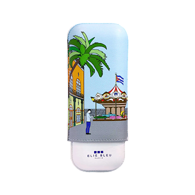 Футляр Elie Bleu "Casa Cubana" Cigar Case Carousel caliber 27 на 2 сигары - фото