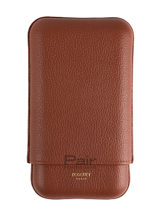 Футляр Bosquet Grained Calf Leather Brown на 3 сигары
