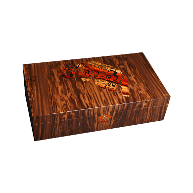 Хьюмидор Elie Bleu Humidor "Tiger" Flamed Walnut - фото