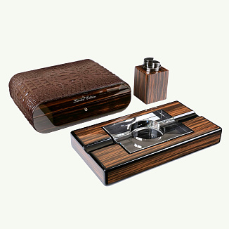 Набор сигарных аксессуаров Gentili SET-SV10-Croco-Brown