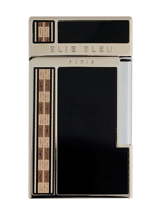 Зажигалка Elie Bleu Pocket Lighter "Diamond Jetflame & Alba Marquetry" Black