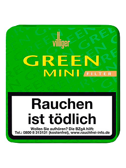 Сигариллы Villiger Green Mini Filter 20 Cigarillos Lemon Aroma - фото