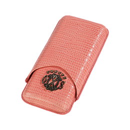 Футляр The Opus X Society Teju Leather Case Salmon на 3 сигары - фото
