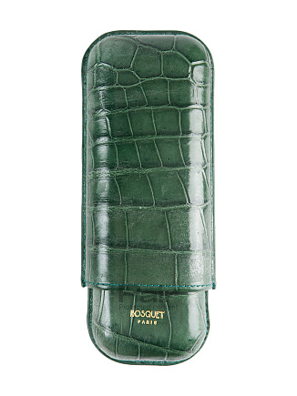 Футляр Bosquet Genuine Green Crocodile Skin на 2 сигары