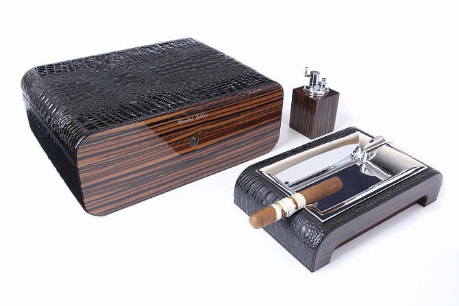 Набор сигарных аксессуаров Gentili SET-SV75-Croco-Black - фото 6