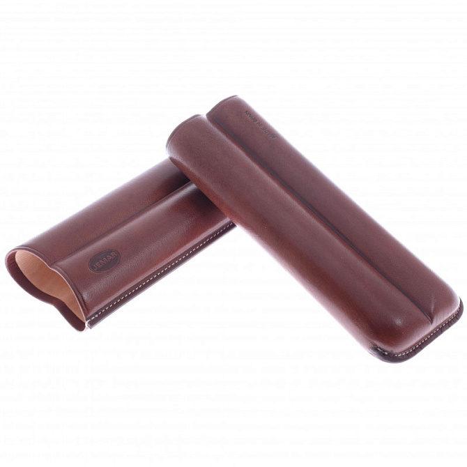 Чехол Jemar на 2 сигары, натуральная кожа 110-2-XL-Brown - фото 4