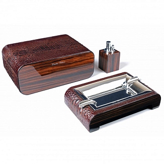 Набор сигарных аксессуаров Gentili SET-SV40-LE-Croco-Dark