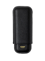 Футляр Bosquet Grained Calf Leather Black на 2 сигары - фото 1