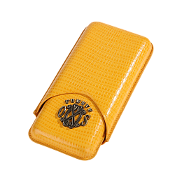 Футляр The Opus X Society Teju Leather Case Yellow на 3 сигары - фото