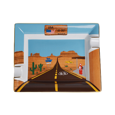 Пепельница Elie Bleu Ashtray "Route 66" Porcelain - фото