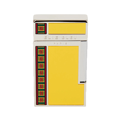 Зажигалка Elie Bleu Pocket Lighter "Diamond Jetflame & Alba Marquetry" Yellow - фото