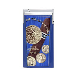 Зажигалка Elie Bleu Pocket Lighter "J15" Medaille Blue - фото
