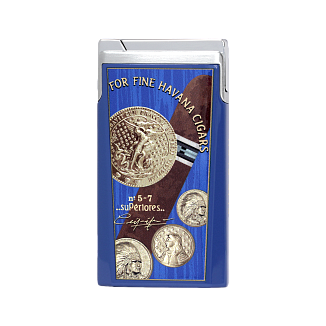 Зажигалка Elie Bleu Pocket Lighter "J15" Medaille Blue