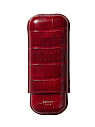 Футляр Bosquet Genuine Cherry deep Red Crocodile Skin на 2 сигары - фото 1