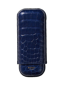 Футляр Bosquet Genuine Aquamarine Crocodile Skin на 2 сигары - фото