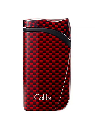 Зажигалка Colibri Falcon, красный карбон LI310T7