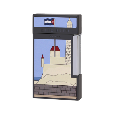 Зажигалка Elie Bleu Pocket Lighter "J15" Casa Cubana Gun Metal - фото