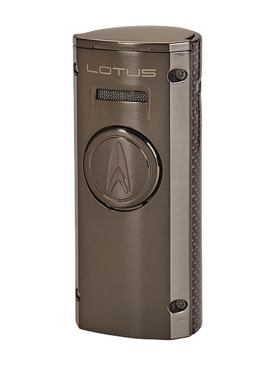 Зажигалка Lotus Minister Gunmetal & Silver Carbon Fiber настольная T8000 - фото