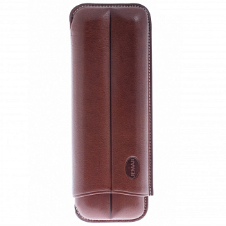 Чехол Jemar на 2 сигары, натуральная кожа 110-2-XL-Brown