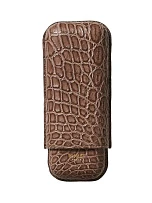 Футляр Bosquet Genuine Brown Crocodile Skin на 2 сигары - фото