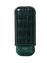 Футляр Bosquet Genuine Green Crocodile Skin на 2 сигары - фото